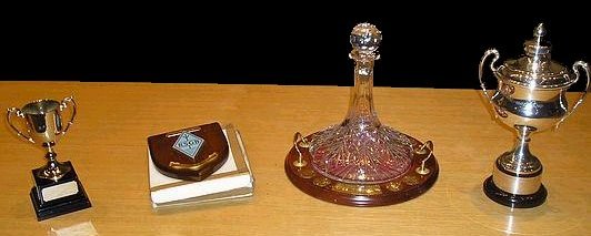 G3KEU 5.7GHz Trophy, G3BNL Plaque and Trophy, G3RPE 10GHz Cup